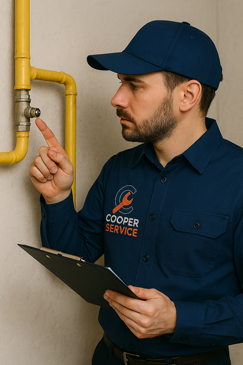 Profissional de tubulações a gás