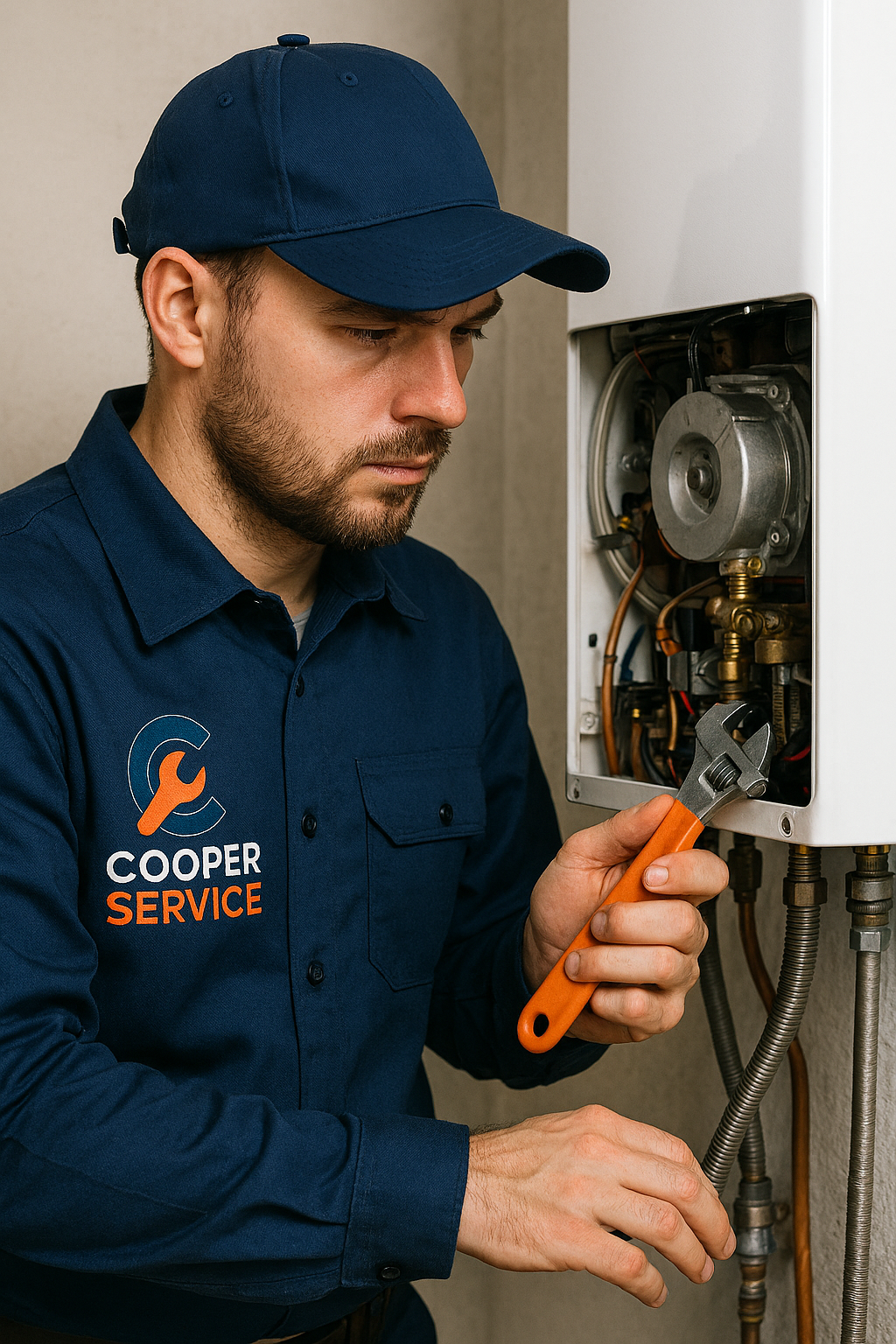 profissional de aquecedor a gás